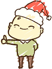 Happy Old Man Chalk Drawing