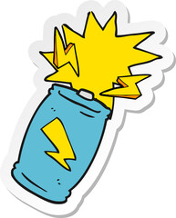 sticker of a cartoon battery sparking