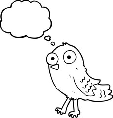 thought bubble cartoon bird