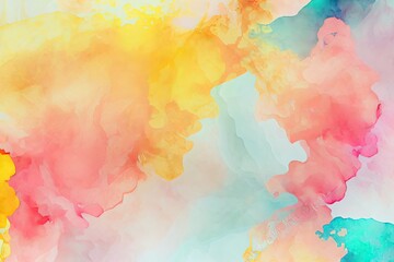 Watercolor art texture banner background. Generative AI.