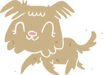 flat color style cartoon little dog