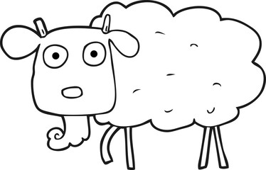 black and white cartoon goat