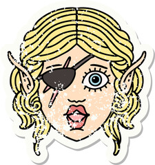 elf rogue character face grunge sticker