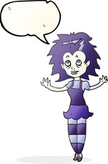 speech bubble cartoon vampire girl