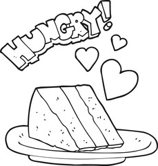 black and white cartoon lovely cake