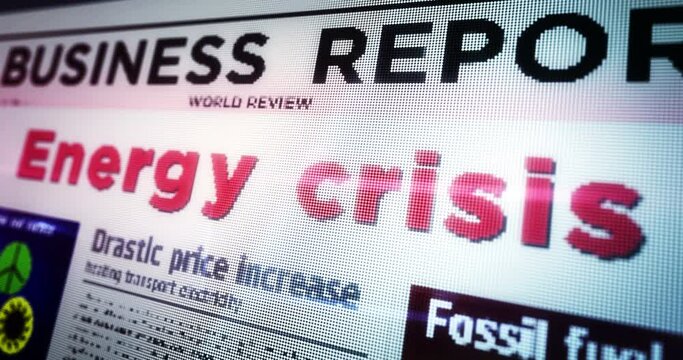Energy crisis and fuel gas electricity price daily newspaper reading on mobile tablet computer screen. Man touch screen with headlines news abstract concept 3d.
