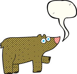 comic book speech bubble cartoon bear