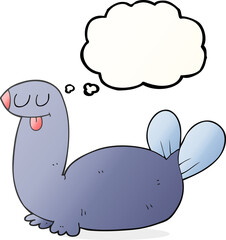 thought bubble cartoon seal