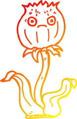 warm gradient line drawing cartoon thistle