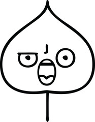 line drawing cartoon expressional leaf