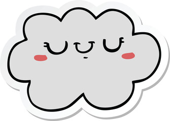 sticker of a cute cartoon cloud
