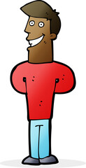 cartoon grinning man