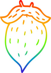 rainbow gradient line drawing cartoon beard