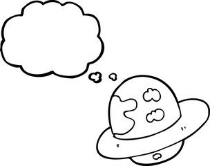 thought bubble cartoon planet