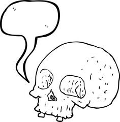 speech bubble cartoon old skull
