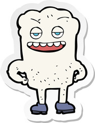Fototapeta premium sticker of a cartoon tooth looking smug
