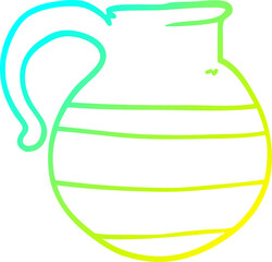 cold gradient line drawing cartoon striped jug