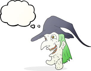 Fototapeta premium thought bubble cartoon cackling witch