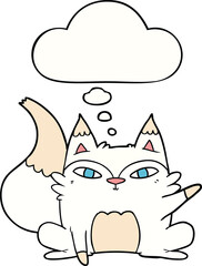 cartoon arctic fox and thought bubble