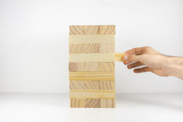 Wooden Building Blocks Structure (Removing Center Piece)