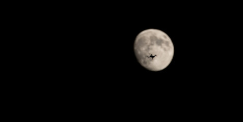 drone and moon