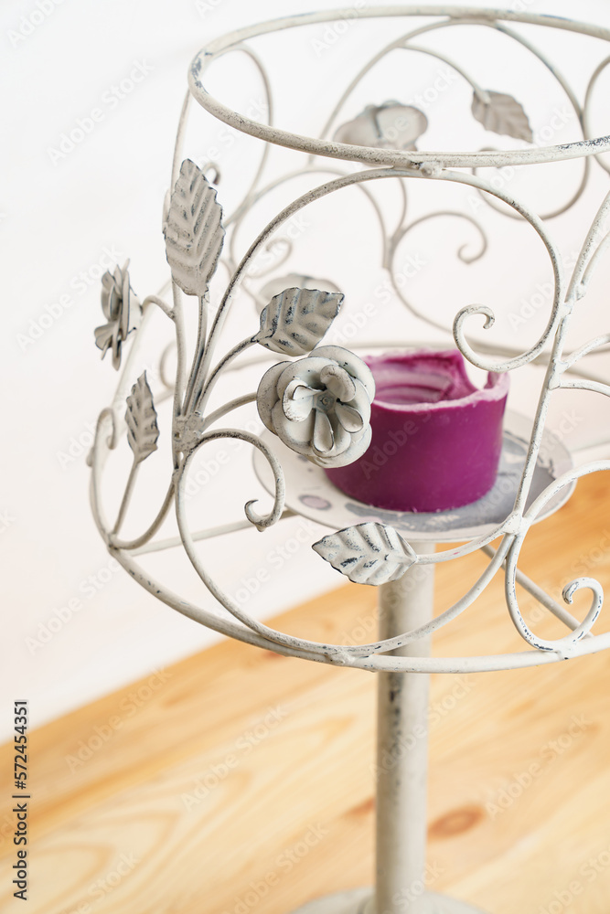 Canvas Prints Metal retro candlestick. the concept of interior decor.