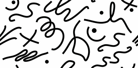 seamless lines, shape, circle, doodle, dot. abstract background in a minimalist style. monochrome pattern for print, paper, web design.  art illustration.
