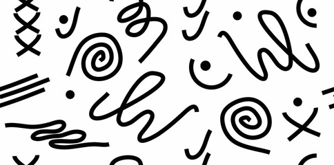 seamless lines, shape, circle, doodle, dot. abstract background in a minimalist style. monochrome pattern for print, paper, web design.  art illustration.