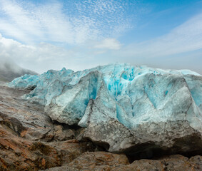 Svartisen Glacier detailed partly from close distance (Meloy, Norway)