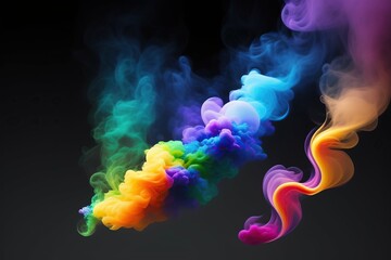 Abstract colorful ink and smoke waves
