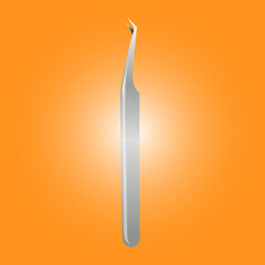 eyelash extension tweezers metal silver