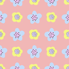 seamless pattern cute childish. seamless pattern with flowers. For fashion fabrics, baby clothes, t-shirts, cards, templates and scrapbooking. neutral color pattern. spring pattern