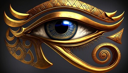 Golden Eye of Horus - Generative AI - obrazy, fototapety, plakaty