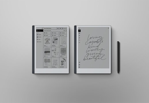 Paper Tablet Mockup Top View