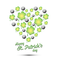 Heart made of clovers and volleyball balls