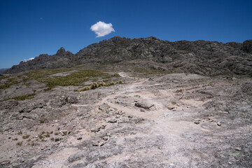 View of the hiking path in the rock massif Los Gigantes in cordoba, Argentina.