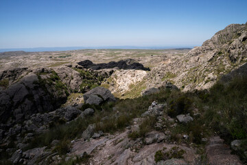 Fototapeta premium Panorama view of the rock massif the Giants, in Cordoba, Argentina. 