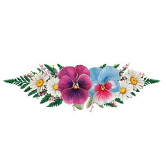 watercolor spring pansy and daisy dividers
