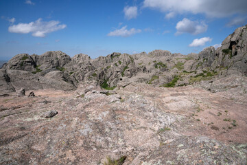 Fototapeta na wymiar View of the rock massif The Giants in Cordoba, Argentina, in a sunny day.