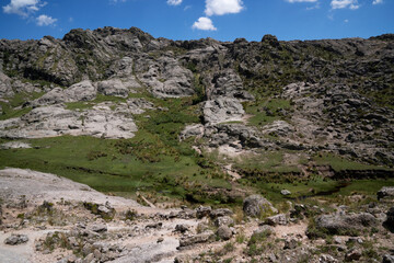 View of the rock massif The Giants in Cordoba, Argentina, in a sunny day.	