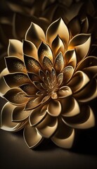 Luxury Gold Floral Graphic Wallpaper for Home Decor, generative ai