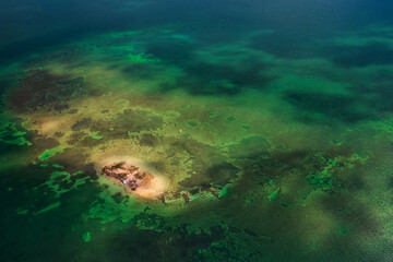 Fototapeta na wymiar Aerial view on Island in Caribbeans