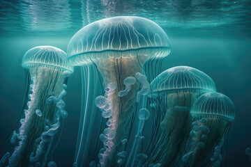 Jellyfish created with Generative AI Technology, ai, generative