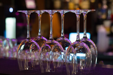 wine glasses on the table.