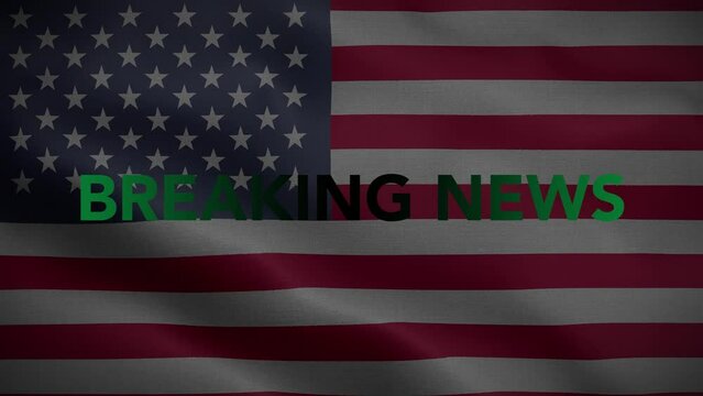 Breaking News USA Broadcast Arab Green Black Flag Loop Background 4K