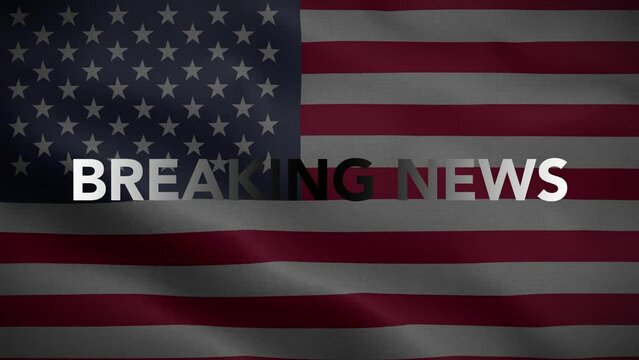 Breaking News USA Broadcast White Black Flag Loop Background 4K