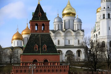Fototapeta na wymiar Moscow Kremlin architecture, popular landmark.