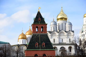 Fototapeta na wymiar Moscow Kremlin architecture, popular landmark. 
