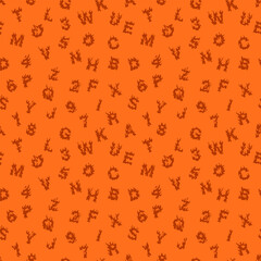 Seamless vector pattern different letters.