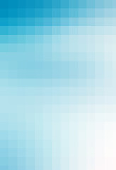 Fototapeta premium tender gradient background - pale blue color turning into white, pixel mosaic tile. copy space.